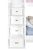 Quinn Bunk Bed with Built-in Staircase Dresser & Guard Rail for Kids, White - Twin/Twin | Lits superposés Quinn pour enfants avec commode escalier intégrée et garde-corps, blancs - simple et simple