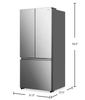 Hisense 32" 19.3 Cu. Ft. Counter-Depth French Door Refrigerator - Stainless Steel - RF19A3CSEI | Réfrigérateur Hisense de 19,3 pi3 et de 32 po de profondeur comptoir à portes françaises - acier inoxydable - RF19A3CSEI