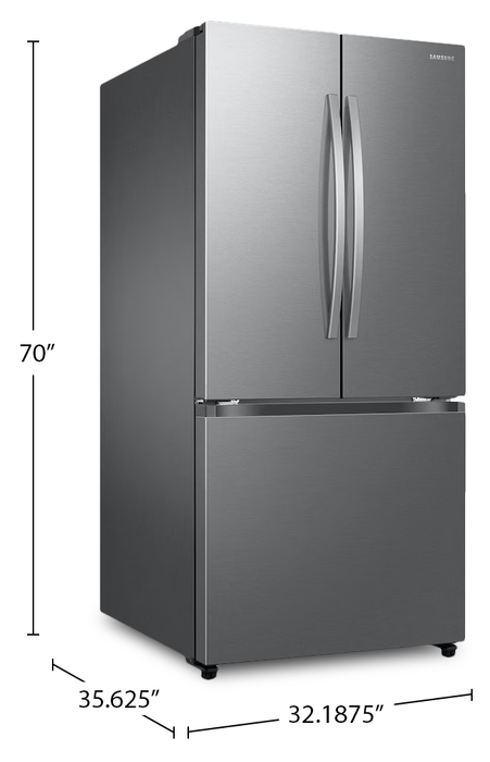 Samsung Bespoke AI 33” 25 Cu. Ft. 3-Door French Door Refrigerator – Stainless Steel - RF25C5A01SRAA