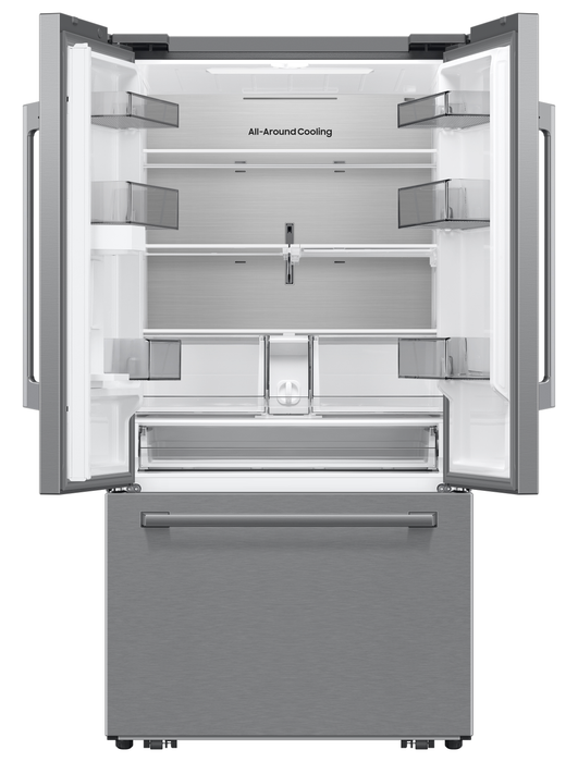 Samsung Bespoke AI 36” 24 Cu. Ft. Counter-Depth French Door Refrigerator – Stainless Steel - RF70H25KERAA