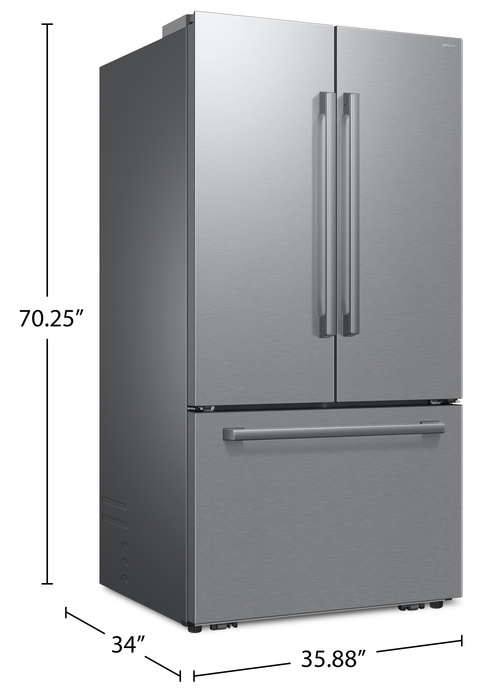 Samsung Bespoke AI 35.88” 29 Cu. Ft. 3-Door French Door Refrigerator –  Stainless Steel - RF70H30KERAA