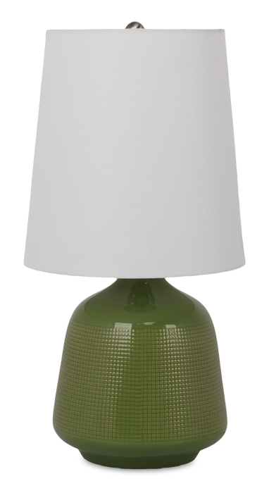 Rian 10\" Table Lamp with Linen Shade – Green 