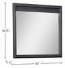 Rocco Bedroom Dresser Mirror - Dark Grey | Miroir de commode de chambre à coucher Rocco - gris foncé