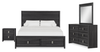 Rocco 6pc Bedroom Set, LED Storage Bed, Dresser, Mirror & Nightstand, Dark Grey - King Size | Ensemble de chambre à coucher Rocco 6 pièces avec lit de rangement à DEL, commode, miroir et table de nuit, gris foncé - format très grand lit