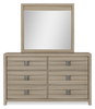 Rocco 6pc Bedroom Set, LED Storage Bed, Dresser, Mirror & Nightstand, Light Brown - King Size | Ensemble de chambre à coucher Rocco 6 pièces avec lit de rangement à DEL, commode, miroir et table de nuit, brun clair - format très grand lit