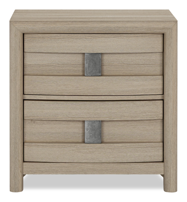 Rocco 6pc Bedroom Set, LED Storage Bed, Dresser, Mirror & Nightstand, Light Brown - King Size