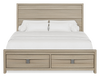 Rocco 6pc Bedroom Set, LED Storage Bed, Dresser, Mirror & Nightstand, Light Brown - King Size | Ensemble de chambre à coucher Rocco 6 pièces avec lit de rangement à DEL, commode, miroir et table de nuit, brun clair - format très grand lit