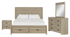 Rocco 6pc Bedroom Set, LED Storage Bed, Dresser, Mirror & Nightstand, Light Brown - King Size | Ensemble de chambre à coucher Rocco 6 pièces avec lit de rangement à DEL, commode, miroir et table de nuit, brun clair - format très grand lit
