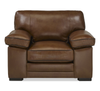 Rodeo 46” Top-Grain Genuine Leather Chair with Removable Cushions – Chestnut  | Fauteuil Rodeo de 46 po en cuir véritable de qualité supérieure avec coussins amovibles - marron
