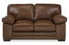 Rodeo 67” Top-Grain Genuine Leather Loveseat with Removable Cushions – Chestnut | Causeuse Rodeo de 67 po en cuir véritable de qualité supérieure avec coussins amovibles - marron