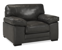 Rodeo 46” Top-Grain Genuine Leather Chair with Removable Cushions – Charcoal