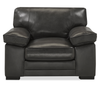 Rodeo 46” Top-Grain Genuine Leather Chair with Removable Cushions – Charcoal | Fauteuil Rodeo de 46 po en cuir véritable de qualité supérieure avec coussins amovibles - anthracite