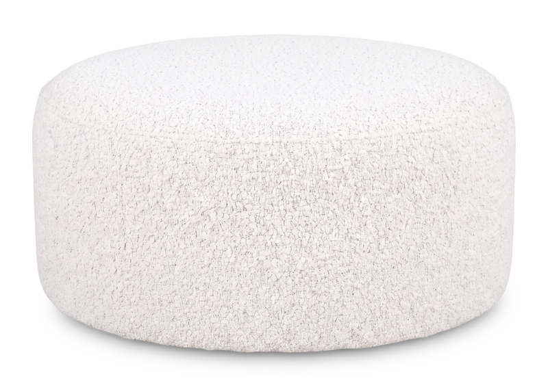 Made in Canada Customizable Sofa Lab Round 38\" Fabric Ottoman – Teddy Snow
