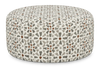 Made in Canada Customizable Sofa Lab Round 38\" Fabric Ottoman – Copper Accent Fabric 