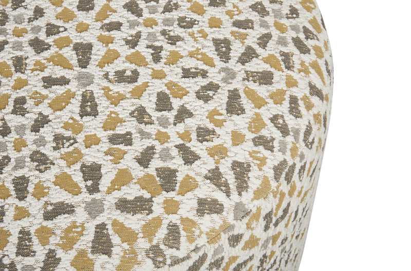 Made in Canada Customizable Sofa Lab Round 38\" Fabric Ottoman – Lemonade Accent Fabric 