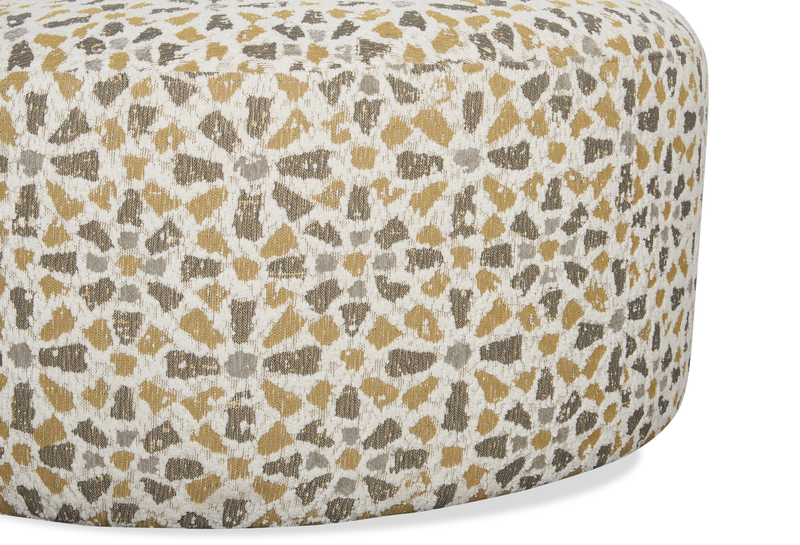 Made in Canada Customizable Sofa Lab Round 38\" Fabric Ottoman – Lemonade Accent Fabric 