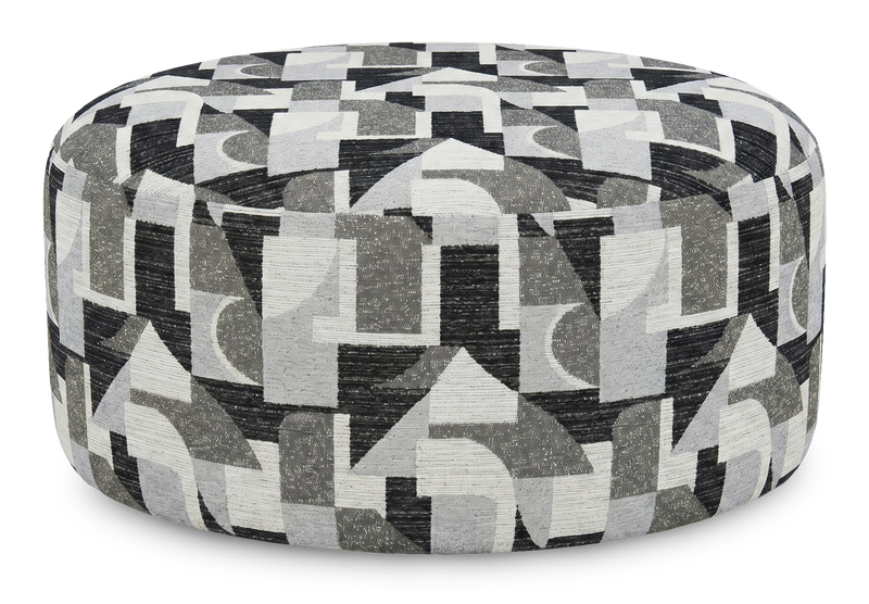 Made in Canada Customizable Sofa Lab Round 38\" Fabric Ottoman – Onyx Accent Fabric 