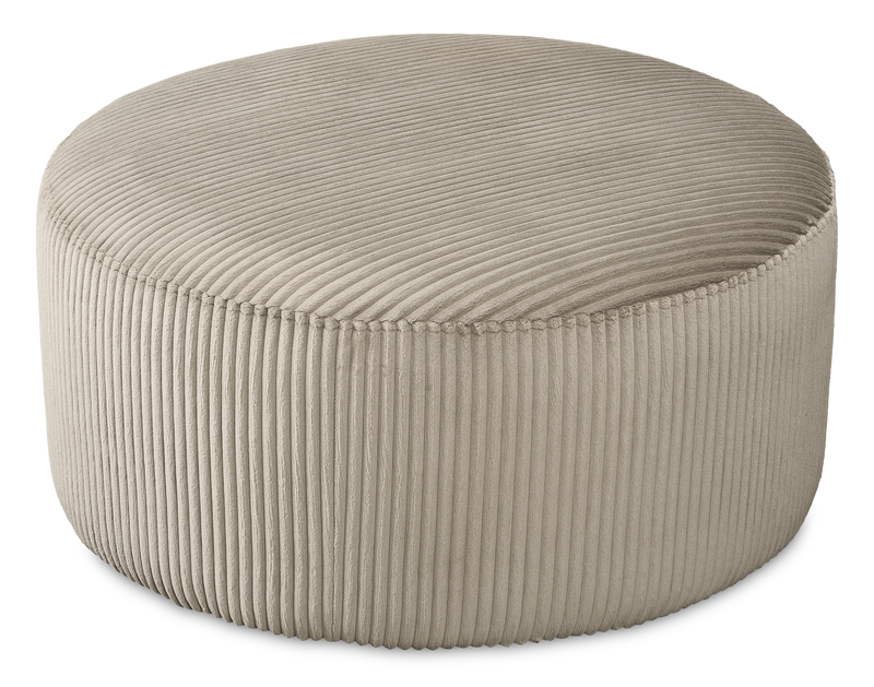 Made in Canada Customizable Sofa Lab Round 38\" Fabric Ottoman – Fog Accent Fabric 