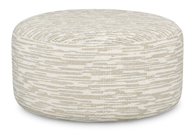 Made in Canada Customizable Sofa Lab Round 38\" Fabric Ottoman – Bisque Accent Fabric 