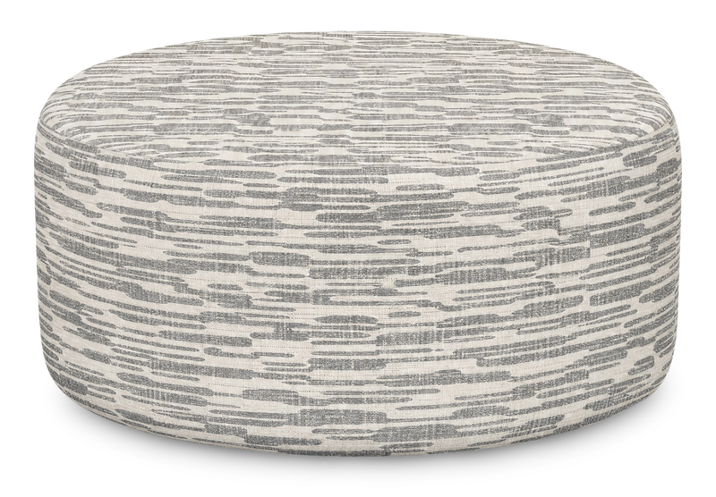 Made in Canada Customizable Sofa Lab Round 38\" Fabric Ottoman – Flint Accent Fabric 