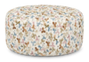 Made in Canada Customizable Sofa Lab Round 38\" Fabric Ottoman – Rose Accent Fabric 