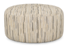 Made in Canada Customizable Sofa Lab Round 38\" Fabric Ottoman – Mineral Accent Fabric 