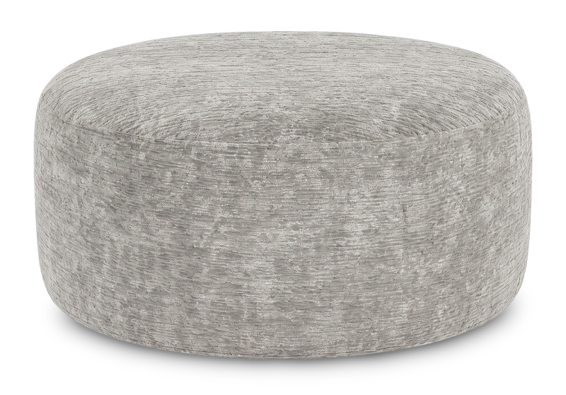 Made in Canada Customizable Sofa Lab Round 38\" Fabric Ottoman – Plush Oyster