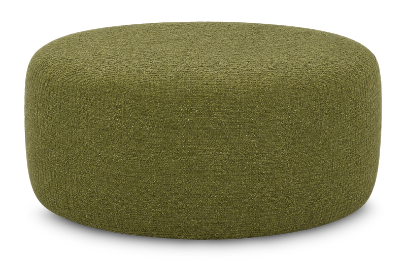Made in Canada Customizable Sofa Lab Round 38\" Fabric Ottoman – Chenille Moss