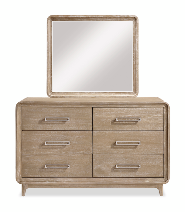 Sasha Bedroom 6-Drawer Dresser, 62\"W x 38\"H - Natural Oak Brown