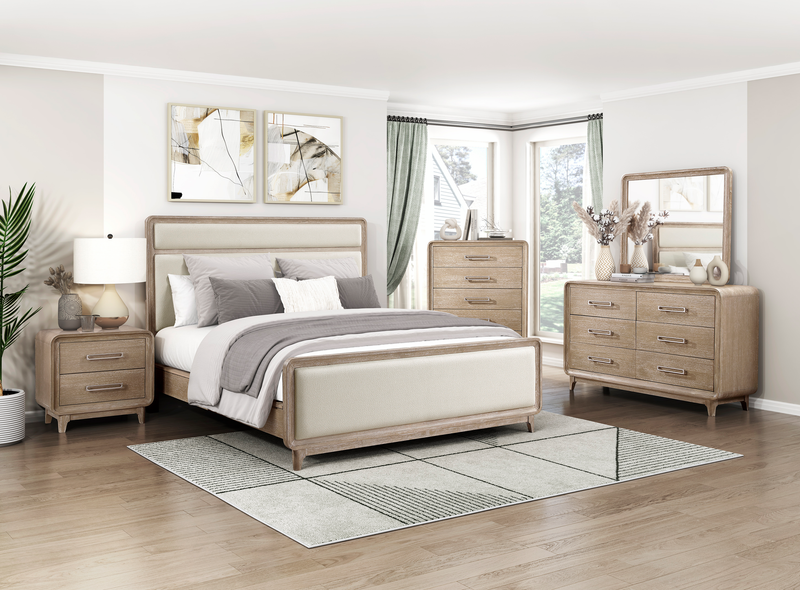 Sasha Bedroom 6-Drawer Dresser, 62\"W x 38\"H - Natural Oak Brown