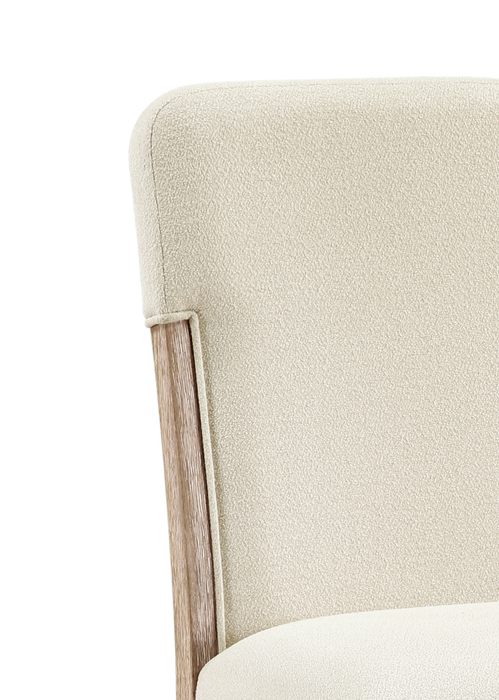 Sasha Dining Chair with Chenille Fabric - Taupe/Natural Oak Brown
