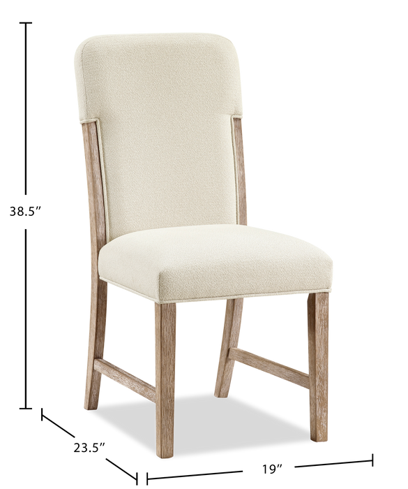 Austin 5pc Extension Dining Set with Table & 4 Chairs, 82-94\"W - Taupe & Natural Oak Brown