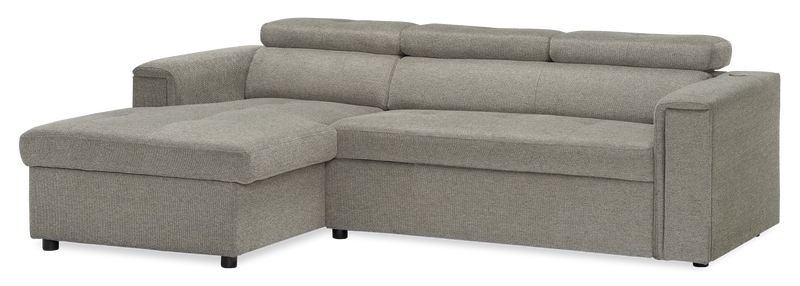 Savvy 2-Piece Linen-Look Fabric Left-Hand Sectional - Grey