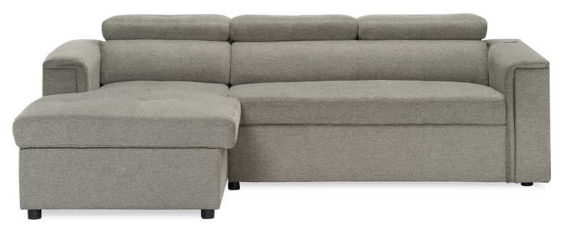 Savvy 2-Piece Linen-Look Fabric Left-Hand Sectional - Grey