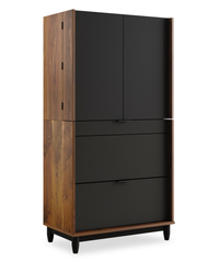 Sedgwick 30.87” 2-Door Computer Armoire Desk with Cable Management – Grand Walnut 