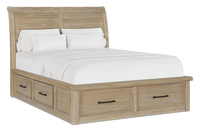 Sonoma Platform Storage Bed with Headboard & Frame, Light Brown - Queen Size 