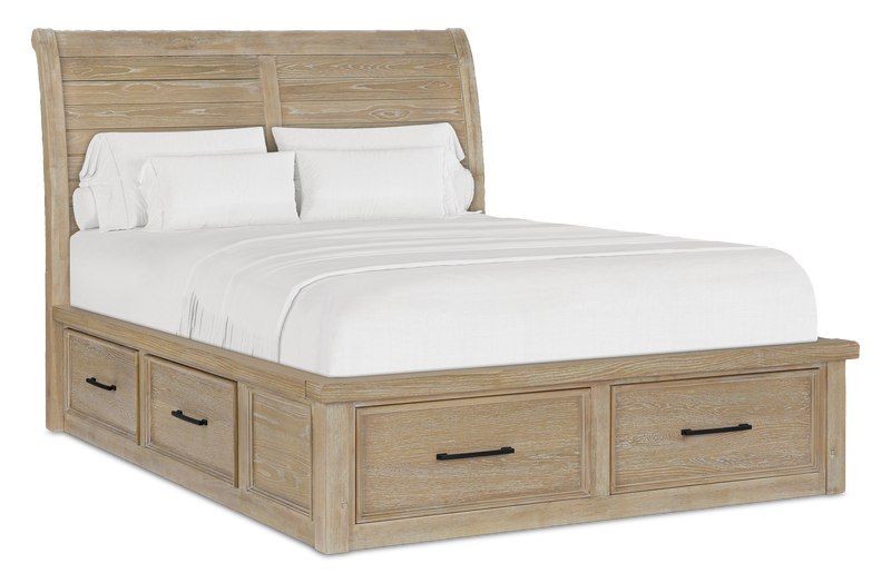 Sonoma Platform Storage Bed with Headboard & Frame, Light Brown - Queen Size