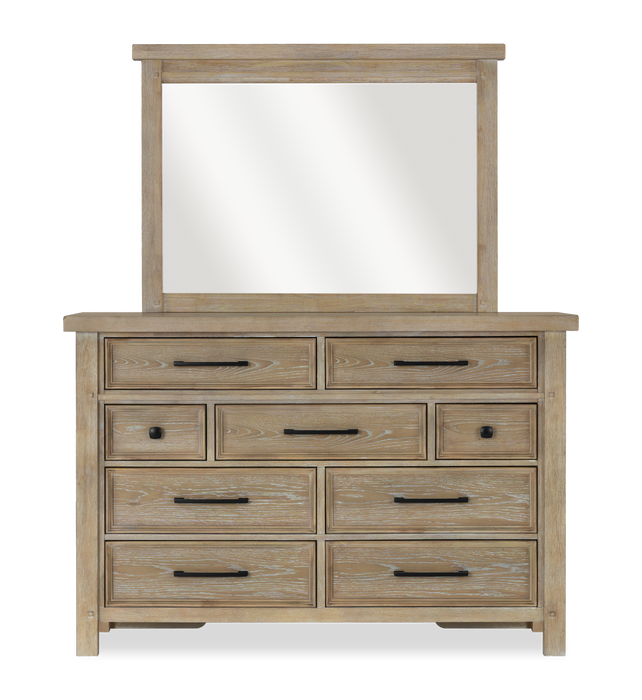 Sonoma 5pc Bedroom Set with Bed, Dresser & Mirror, Light Brown - King Size