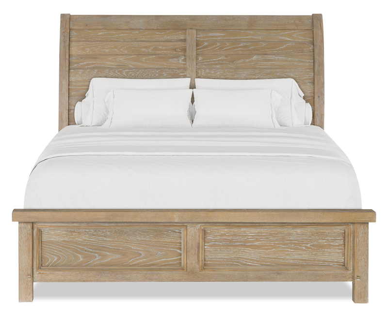 Sonoma Panel Bed with Headboard & Frame, Light Brown - Queen Size