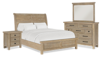 Sonoma 6pc Bedroom Set with Bed, Dresser, Mirror & Nightstand, Light Brown - Queen Size 