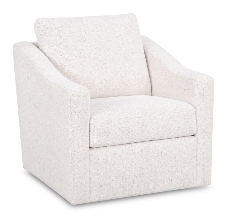 Made in Canada Sofa Lab Customizable Swivel 32\" Fabric Accent Chair – Teddy Snow