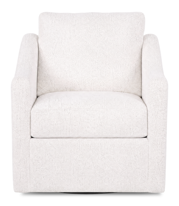 Made in Canada Sofa Lab Customizable Swivel 32\" Fabric Accent Chair – Teddy Snow