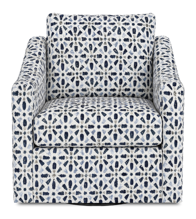 Made in Canada Sofa Lab Customizable Swivel 32\" Fabric Accent Chair – Indigo Accent Fabric 