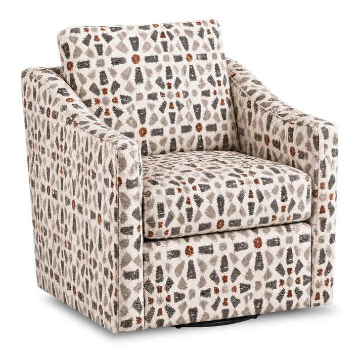Made in Canada Sofa Lab Customizable Swivel 32\" Fabric Accent Chair – Copper Accent Fabric 