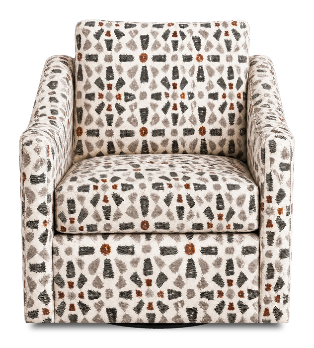 Made in Canada Sofa Lab Customizable Swivel 32\" Fabric Accent Chair – Copper Accent Fabric 