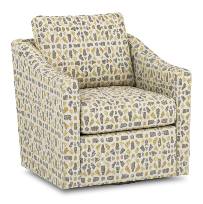 Made in Canada Sofa Lab Customizable Swivel 32\" Fabric Accent Chair – Lemonade Accent Fabric 