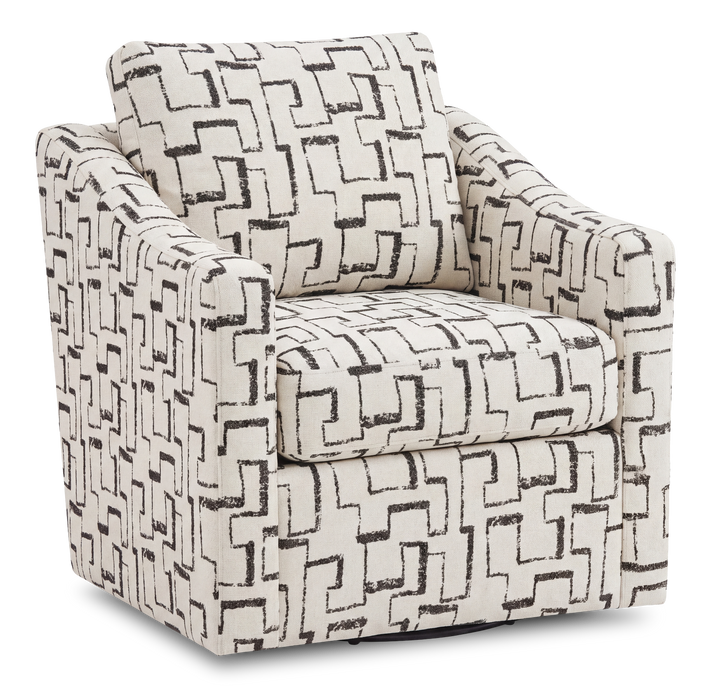 Made in Canada Sofa Lab Customizable Swivel 32\" Fabric Accent Chair – Tar Accent Fabric 