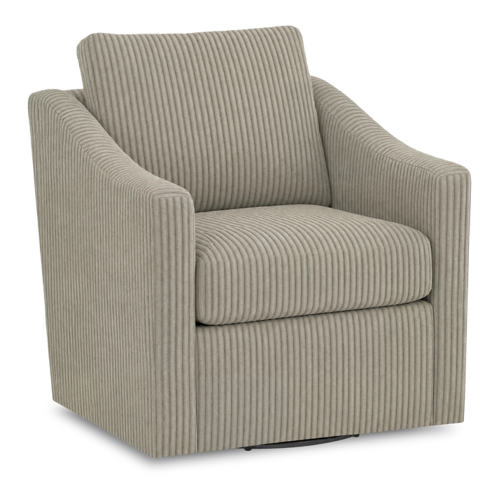 Made in Canada Sofa Lab Customizable Swivel 32\" Fabric Accent Chair – Fog Accent Fabric 
