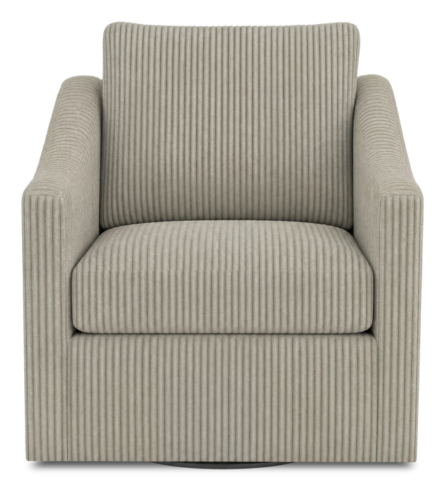 Made in Canada Sofa Lab Customizable Swivel 32\" Fabric Accent Chair – Fog Accent Fabric 