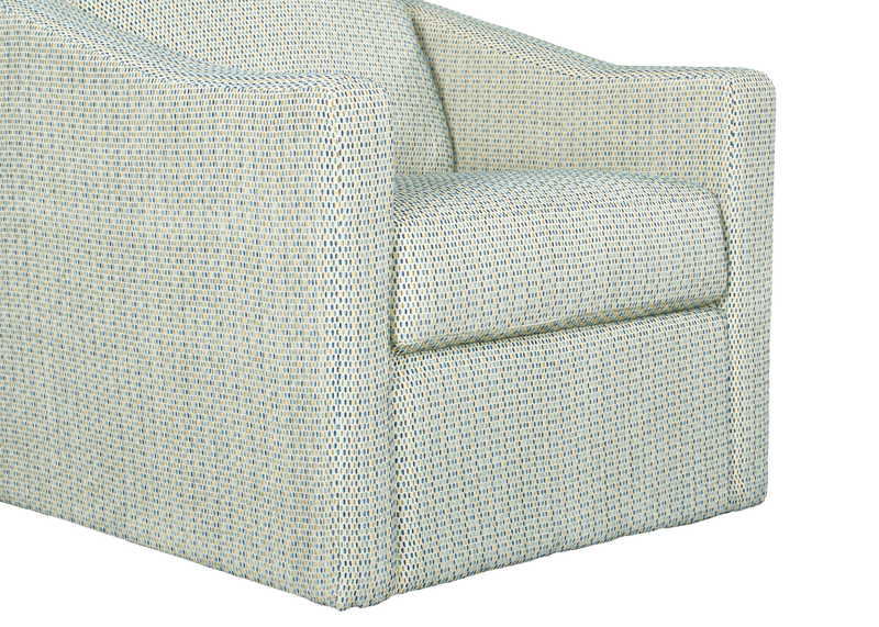 Made in Canada Sofa Lab Customizable Swivel 32\" Fabric Accent Chair – Peacock Accent Fabric 
